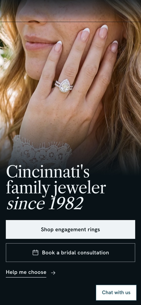 Geraci Fine Jewelry website on a phone